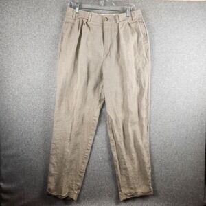 Structure Pants Mens 34R Tan Linen Flat Front Lightweight Resort Casual